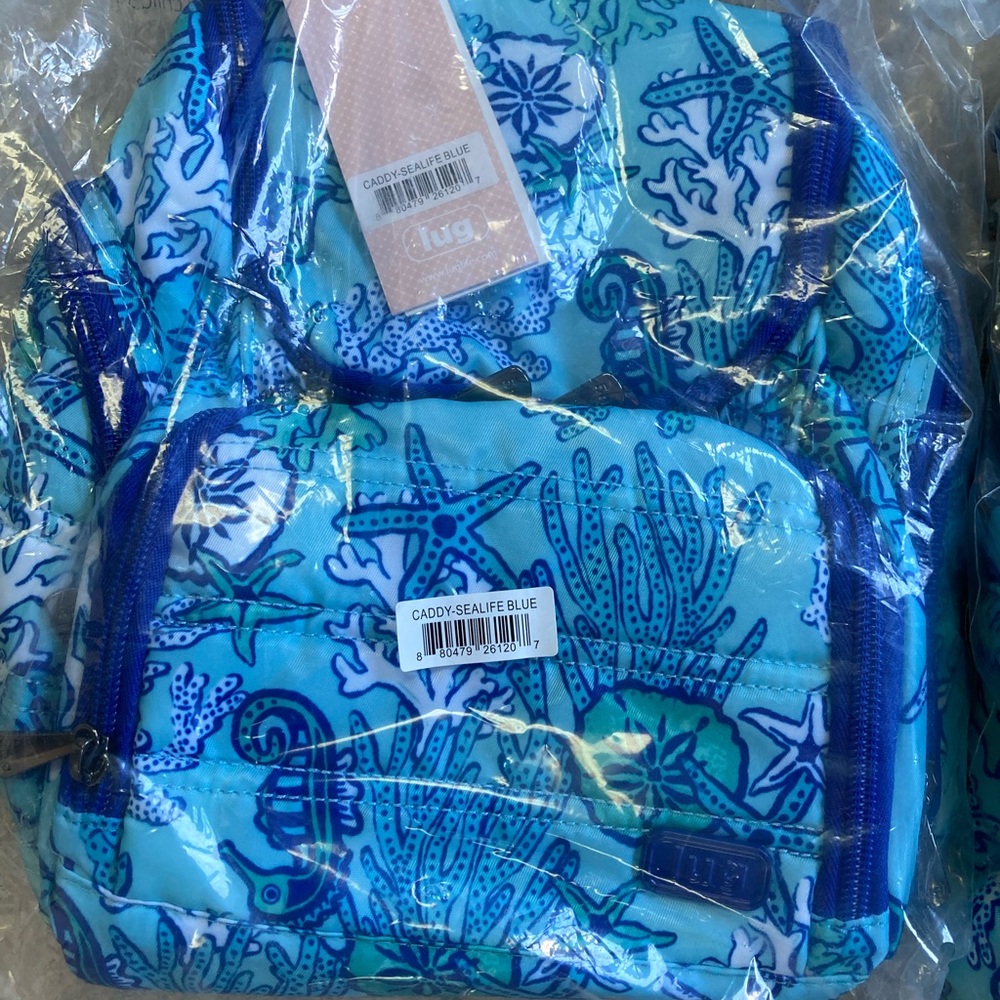 Lug Caddy and packing cubes- Blue Sea Life Pattern